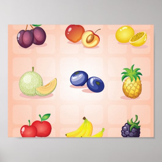 Poster divers fruits (Devant)