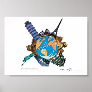 Poster Divers lieux célèbres du monde