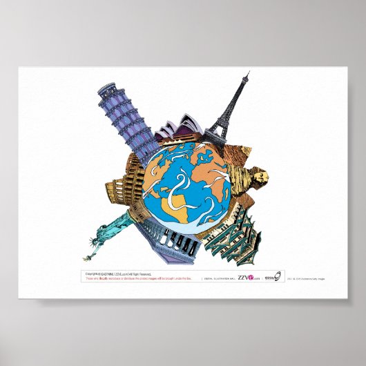 Poster Divers lieux célèbres du monde (Devant)