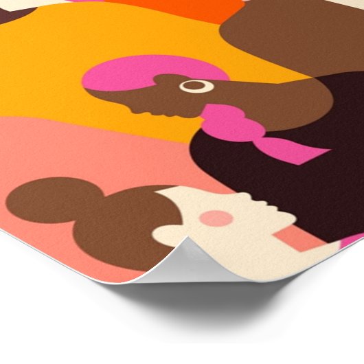 Poster Divers visages féminins (Coin)