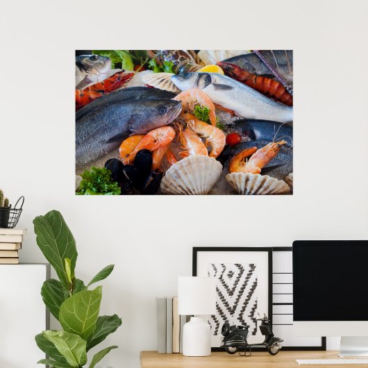 Poster Diverses crustacés (Bureau à domicile)
