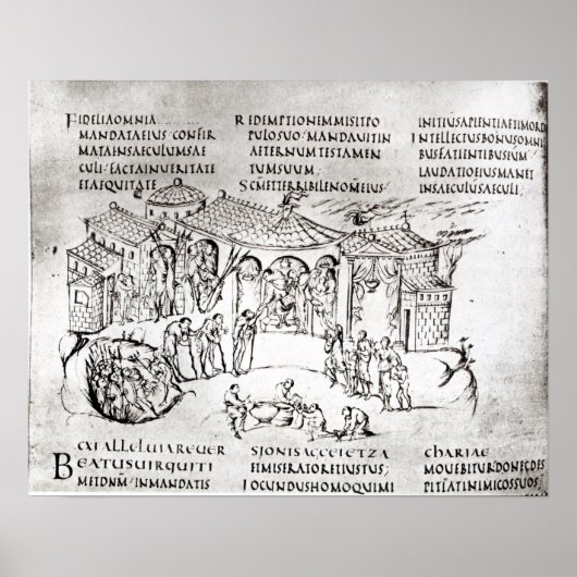 Poster Diverses scènes illustrant un psaume (Devant)