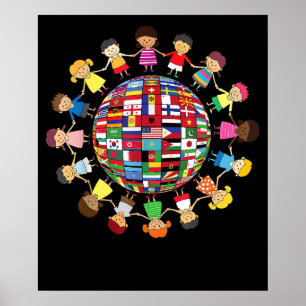 Poster Diversité culturelle Enfants autour du monde