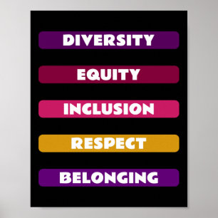 Poster Diversité Équité Inclusion Respect Appartenance Pa
