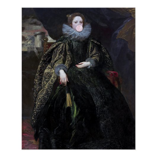 Poster Divina Marchesa à la gomme à bulles (Devant)