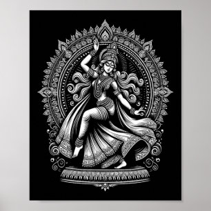 Poster Divine Kali Goddess Danser Yoga Tee Hin spirituel