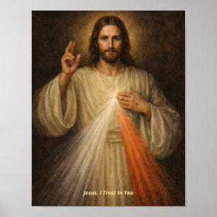 Poster Divine Miséricorde - Jésus, j'ai confiance en Toi