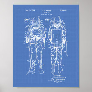 Poster Diving Suit 1945 Patent Art Blueprint