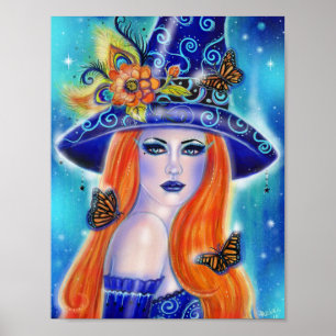 Poster Divinia Colorful Halloween witch by Renee Lavoie