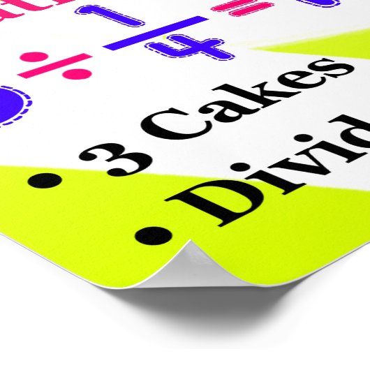 Poster Diviser les fractions avec les modèles {Math Poste (Coin)