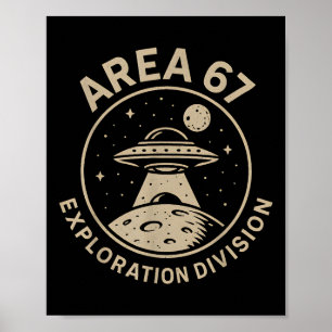 Poster Division Exploration Zone 67 Drôle 67 Mème Ufo Des