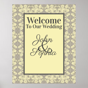 Poster d'ivoire et de fleurs grises