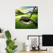 Poster Divot King - Golf Art Imprimer (Bureau à domicile)