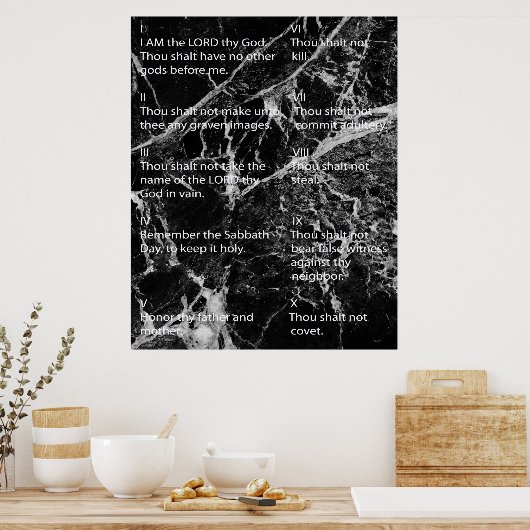 Poster Dix commandements (Cuisine)