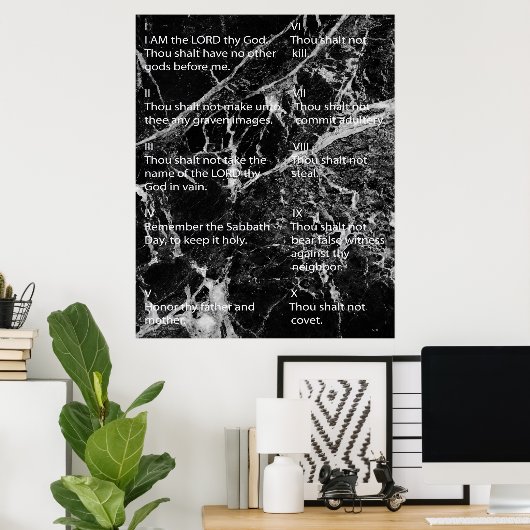 Poster Dix commandements (Bureau à domicile)