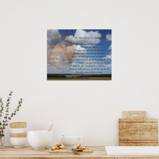 Poster Dix commandements amérindiens (Cuisine)