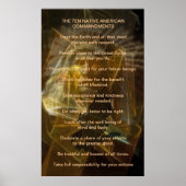 Poster Dix commandements amérindiens (Devant)