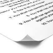 Poster Dix commandements Arrière - plans blancs (Coin)