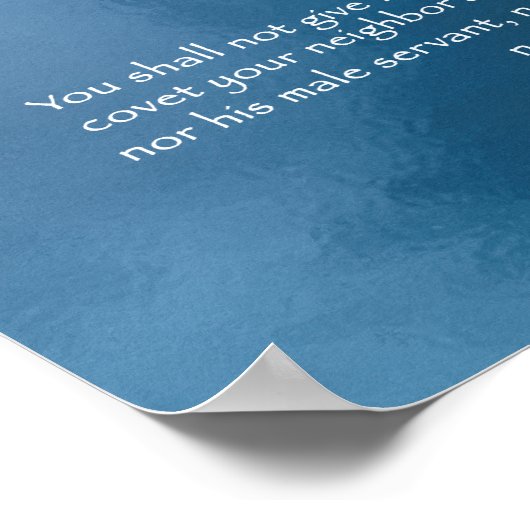 Poster Dix Commandements Bleu (Coin)