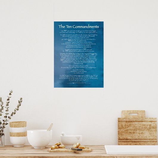 Poster Dix Commandements Bleu (Cuisine)