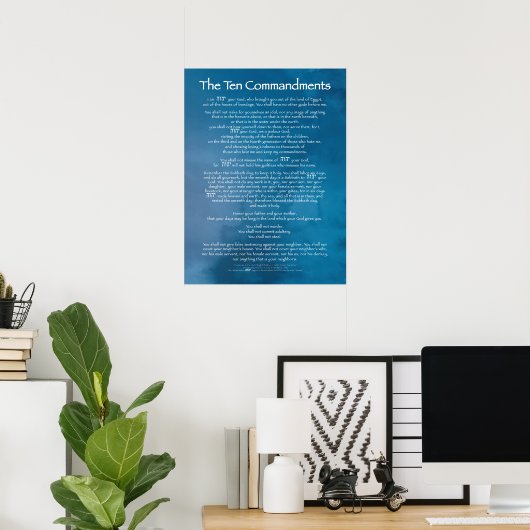 Poster Dix Commandements Bleu (Bureau à domicile)
