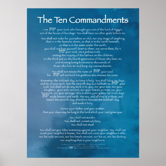 Poster Dix Commandements Bleus (Devant)