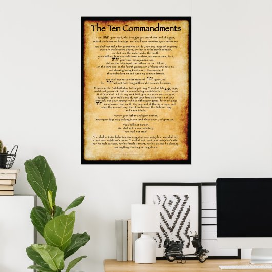 Poster Dix commandements - Brown (Bureau à domicile)