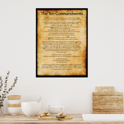 Poster Dix commandements - Brown (Cuisine)