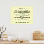 Poster DIX COMMANDEMENTS D'AMOUR...affiche (Cuisine)