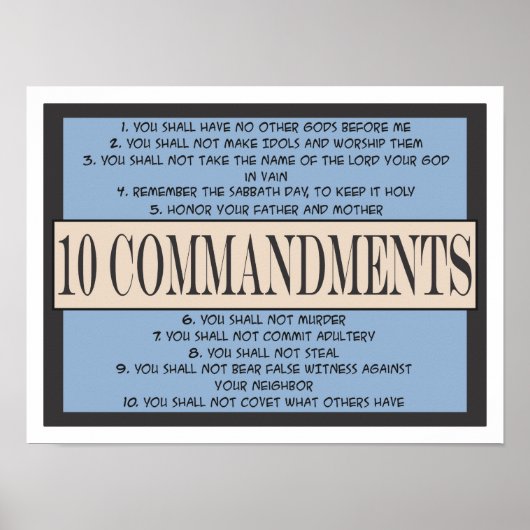 Poster Dix commandements de la Bible (Devant)