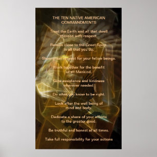 Poster Dix commandements de Natif américain