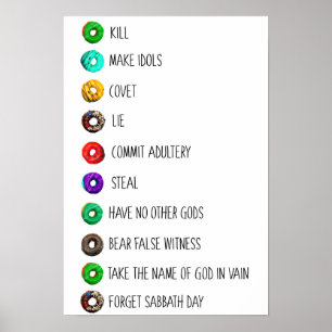 Poster dix commandements drôle liste message humour relig