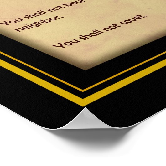 Poster Dix commandements en art de la toile en hébreu et (Coin)