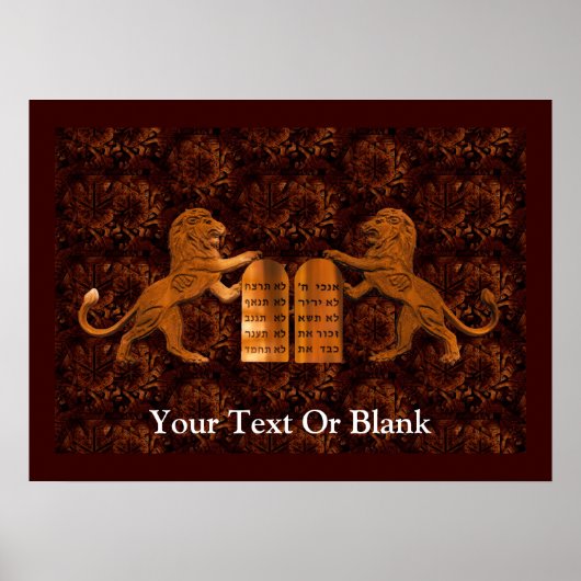 Poster Dix commandements et lions (Devant)