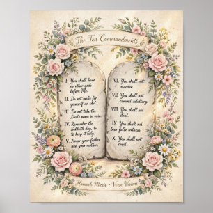 Poster Dix Commandements Floraux