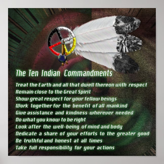 Poster Dix commandements indiens