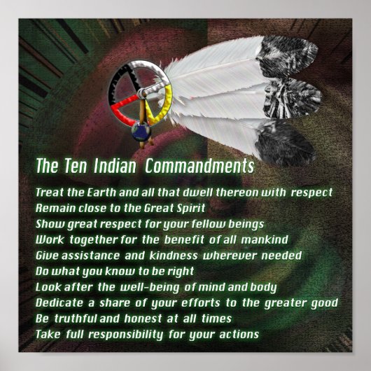 Poster Dix commandements indiens (Devant)