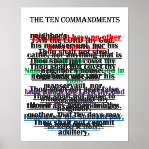 Poster Dix commandements simultanément