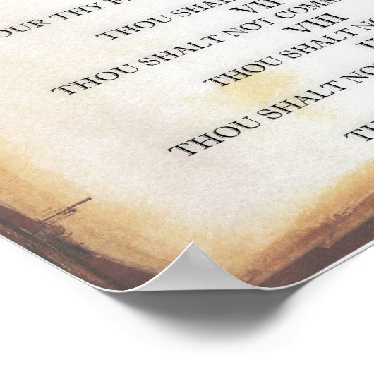 Poster Dix commandements sur le défilement de parchemin (Coin)