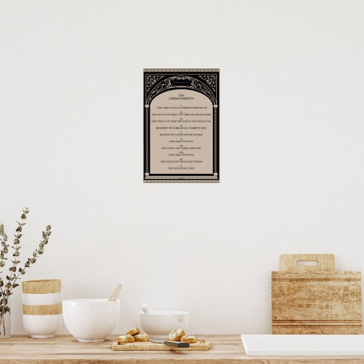 Poster Dix commandements sur Parchment Arch Scroll Art Dé (Cuisine)