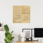 Poster Dix commandements sur Travertine Tiles (Bureau à domicile)