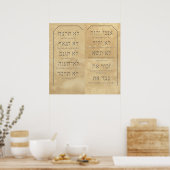 Poster Dix commandements sur Travertine Tiles (Cuisine)