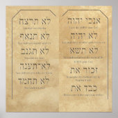 Poster Dix commandements sur Travertine Tiles (Devant)