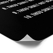 Poster Dix Commandements Verset Biblique Chrétien Religie (Coin)