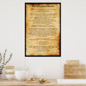 Poster Dix commandements XL Brown (Cuisine)