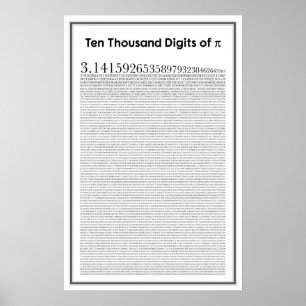 Poster Dix mille chiffres de pi