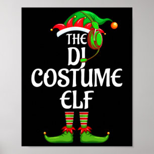 Poster Dj Costume Elf Correspondant Famille Groupe Noël P