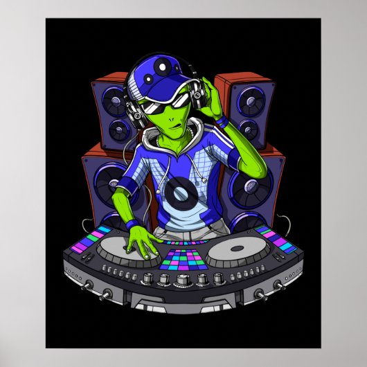 Poster DJ de musique Alien (Devant)