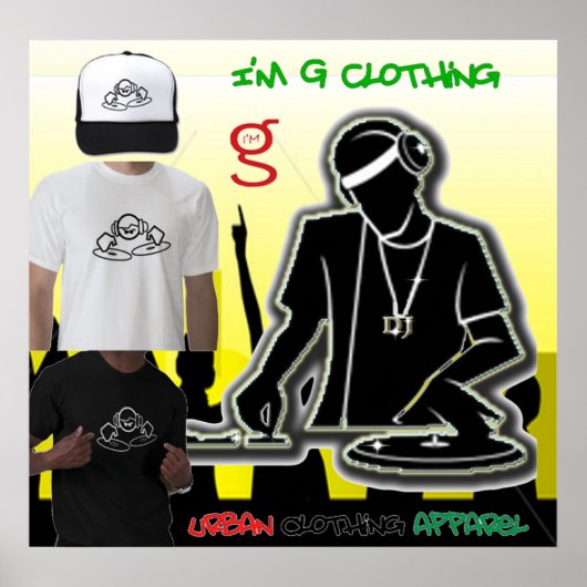 Poster DJ Disk Jockey de I'm G Clothing (Devant)