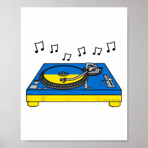 Poster Dj Drapeau Ukrainien Ukraine Producteur de Musique